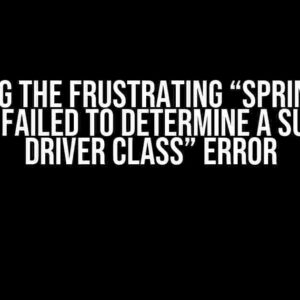 Solving the Frustrating “Springboot mySQL Failed to determine a suitable driver class” Error