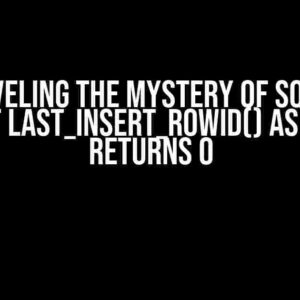 Unraveling the Mystery of SQLite’s SELECT last_insert_rowid() as lastId Returns 0